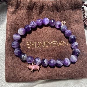 Sydney Evan amethyst bracelet with pig charm